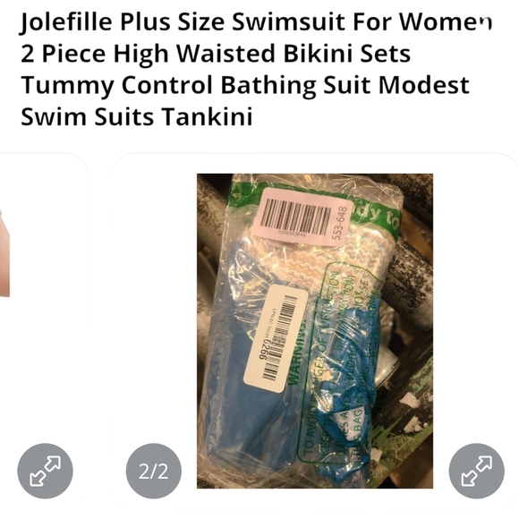 Jolefille - XL 2 Piece High Waisted Bikini Set Tummy CoNTROL - Picture 13 of 14